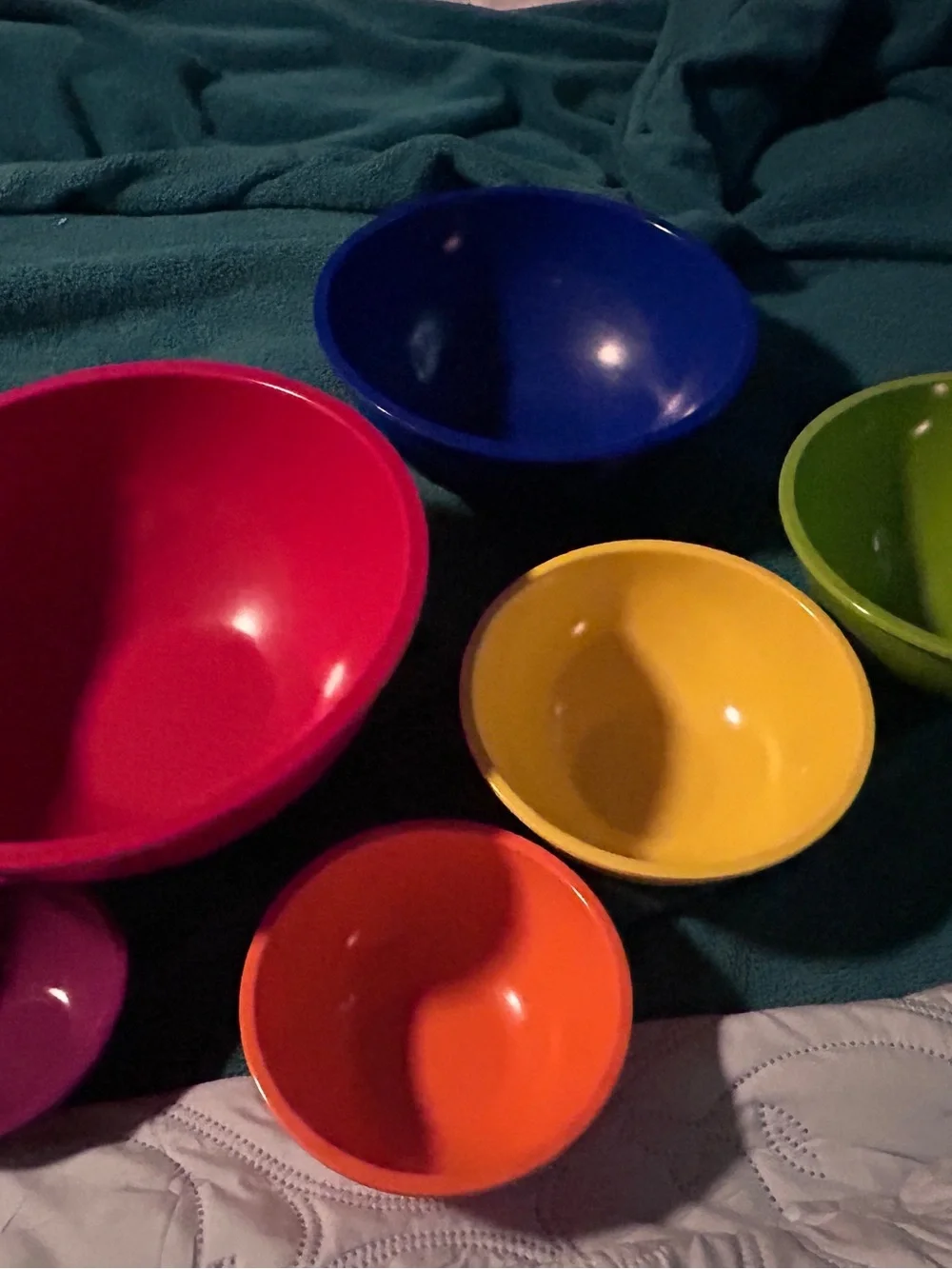 OGG 5 New Colorful Melamine Nesting Mixing Bowls - Rainbow Set